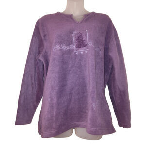 Arctic Image Women's Purple Christmas Tree Long Sleeve Top Size M Bag 8